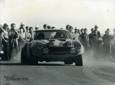Livio Lorenzelli - Mario Necco
18º Rally de Sanremo 1976. Fiat Abarth 124 Rallye (TO-M46461). Clasificado 6º.

Del 6 al 9 de Octubre, Sanremo, Imperia, Liguria, Italia.
Superficie: asfalto.

El Rally tenia un total de 1509 km de los que 780 Km divididos en 36 tramos eran especiales, (2 de ellos fueron cancelados SS9 y SS30).

Tomaron la salida 133 equipos, finalizaron 68.@
Palabras clave: Fiat;Abarth;Rallye;Sanremo;1976