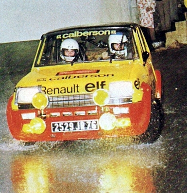 Jean Ragnotti - Jean-Marc Andrié
19º Rally Sanremo 1977. Renault 5 Alpine (2529 JR 76). Clasificado 7º.

Del 4 al 8 de Octubre, Sanremo, Liguria, Imperia, Italia.
Superficie: asfalto.

El Rally tenia un total de 1608 km de los que 867.35 km divididos en 33 tramos eran especiales, (3 de ellas fueron canceladas SS18 Melogno 2 de 15.30 Km, SS19 Giovetti 2 de 11.50 Km y SS20 Quazzo 2 de 11.90 Km).

Tomaron la salida 133 equipos, finalizaron 38.@
Palabras clave: ;Renault;Alpine;Sanremo;1977