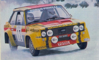 Michèle Mouton - Annie Arrii
48º Rallye Automobile de Monte-Carlo 1980. Fiat 131 Abarth (TO R92450). Clasificada 7ª y 1ª en Copa de Damas.
Fiat France

Del 19 al 25 de Enero, Monte-Carlo.
Superficie: asfalto - nieve.

El Rally tenia un total de 3063.30 km de los que 695.30 km divididos en 33 tramos eran especiales (4 de ellas fueron canceladas SS17 Pont du Fosse - Romette de 21 Km, SS20 Col du Corobin de 15 Km, SS32 Pont des Miolans - St Auban 2 de 24 Km y SS33 Roquesteron - Boyon 3 de 18 Km).

Se inscribieron 255 equipos, tomaron la salida 237, finalizaron 88.@
Palabras clave: Michele_Mouton;Montecarlo;Fiat;Abarth;1980;nieve;Mujeres;Womens