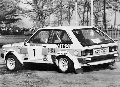 Henri Toivonen - Antero Lindqvist
41º Benson & Hedges Circuit of Ireland 1980. Talbot Sunbeam Lotus (KDU 222V). Abandonó por accidente.

Del 4 al 8 de Abril, Belfast, Irlanda del Norte.
Superficie: asfalto.

El Rally constaba de 5 etapas con 56 tramos cronometrados (dos de ellos fueron cancelados SS13 y SS50 Arigna Mountains).
Desconocemos sus kilómetros tanto totales como especiales.

Tomaron la salida 131 equipos, finalizaron 52.@
Palabras clave: Henri_Toivonen;Ireland;Irlanda;Talbot;Lotus;Sunbeam;1980