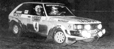 Guy Fréquelin - Jean Todt
30º Lombard RAC Rally 1981. Talbot Sunbeam Lotus (PVC 999W). Abandonó por accidente en SS51 Panperthog.

Del 22 al 24 de Noviembre, Chester, Cheshire, Inglaterra.
Superficie: asfalto - tierra.

El Rally tenia un total de 2720.00 km de los que 722.00 km divididos en 65 tramos eran especiales.

Se inscribieron 154 equipos, tomaron la salida 151, finalizaron 54.@
Palabras clave: ;Jean_Todt;Talbot;Sunbeam;Lotus;Gran_Bretaña;1981;RAC_Rally