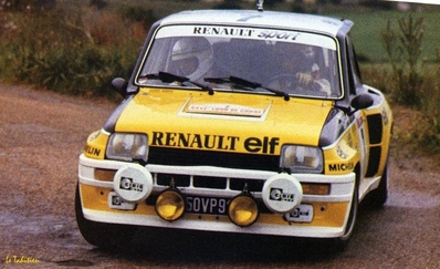 Jean Ragnotti - Jean-Marc Andrié
26º Tour de Corse - Rallye de France 1982. Renault 5 Turbo (50 VP 91). Clasificado 1º.
Renault Elf

Del 6 al 8 de Mayo, Ajaccio, Córcega, Francia.
Superficie: asfalto.

El Rally tenia un total de 1616.70 km de los que 1176.10 km divididos en 27 tramos eran especiales.

Se inscribieron 181 equipos, tomaron la salida 177, finalizaron 47.@
Palabras clave: Renault;Turbo;Corcega;1982;Corse