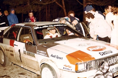 Hannu Mikkola - Arne Hertz
50º Rallye Automobile de Monte-Carlo 1982. Audi Quattro (IN-ND 78). Clasificado 2º.
Audi Sport

Del 16 al 22 de Enero, Monte Carlo.
Superficie: asfalto - nieve.

El Rally tenia un total de 4082.71 km de los que 747.81 km divididos en 32 tramos eran especiales, (2 de ellas fueron canceladas SS7 Trigance - Chateauvieux 1 de 28,53 Km y SS15 St Jean en Royans - La Chapelle en Vercors de 38,67 Km).

Se inscribieron 306 equipos, tomaron la salida 299, finalizaron 140.@
Palabras clave: Audi;Quattro;Montecarlo;1982