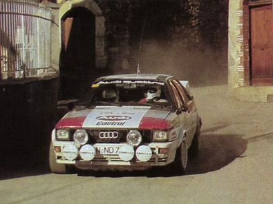 Hannu Mikkola - Arne Hertz
50º Rallye Automobile de Monte-Carlo 1982. Audi Quattro (IN-ND 78). Clasificado 2º.
Audi Sport

Del 16 al 22 de Enero, Monte Carlo.
Superficie: asfalto - nieve.

El Rally tenia un total de 4082.71 km de los que 747.81 km divididos en 32 tramos eran especiales, (2 de ellas fueron canceladas SS7 Trigance - Chateauvieux 1 de 28,53 Km y SS15 St Jean en Royans - La Chapelle en Vercors de 38,67 Km).

Se inscribieron 306 equipos, tomaron la salida 299, finalizaron 140.@
Palabras clave: Audi;Quattro;Montecarlo;1982