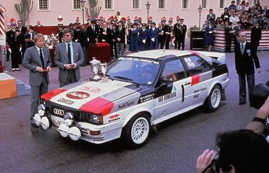 Hannu Mikkola - Arne Hertz
50º Rallye Automobile de Monte-Carlo 1982. Audi Quattro (IN-ND 78). Clasificado 2º.
Audi Sport

Del 16 al 22 de Enero, Monte Carlo.
Superficie: asfalto - nieve.

El Rally tenia un total de 4082.71 km de los que 747.81 km divididos en 32 tramos eran especiales, (2 de ellas fueron canceladas SS7 Trigance - Chateauvieux 1 de 28,53 Km y SS15 St Jean en Royans - La Chapelle en Vercors de 38,67 Km).

Se inscribieron 306 equipos, tomaron la salida 299, finalizaron 140.@
Palabras clave: Audi;Quattro;Montecarlo;1982