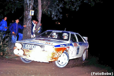 Michele Cinotto - Emilio Radaelli
24º Rally de Sanremo 1982. Audi Quattro (Gr.4). Clasificado 6º.
El Rally tenia un total de 2663 km de los que 735 km divididos en 56 tramos, eran especiales.
Tomaron la salida 90 participantes, finalizaron 27.
Foto de Alberto Anam.@@
Palabras clave: ;Audi;Quattro;Sanremo;1982