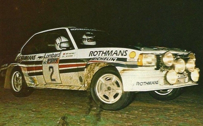 Ari Vatanen - Terry Harryman
31º Lombard RAC Rally 1982. Opel Ascona 400 (GG-CJ 690). Abandonó por accidente en SS30 Clocaenog 1  de 6.12 Km.
Rothmans Opel Rally Team

Del 21 al 25 de Noviembre, York, Inglaterra.
Superficie: asfalto - tierra.

El Rally tenia un total de 2970.00 km de los que 711.73 km divididos en 69 tramos eran especiales, (una de ellas fue cancelada SS46 Yair de 8.53 Km).

Se inscribieron 161 equipos, tomaron la salida 146, finalizaron 63.@
Palabras clave: Opel_Ascona;Gran_Bretaña;1982;RAC_Rally;Inglaterra