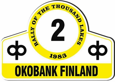 33º 1000 Lakes Rally 1983
PLACA
Prueba 9 de 12
Fecha: desde el viernes 26 de agosto de 1983 hasta el domingo 28 de agosto de 1983
Sede del Rally: Jyvaskyla
Director de carrera: Veikko Partanen
Superficie: Grava
El Rally tenia un total de 1461 km de los que 473 km divididos en 50 tramos, eran especiales.
Se inscribieron 180 equipos, tomaron la salida 174, finalizaron 71.
Palabras clave: ;Finlandia;1983