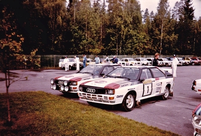 Hannu Mikkola - Arne Hertz
33º 1000 Lakes Rally 1983. Audi Quattro A2 (IN-NL 12). Clasificado 1º.
Audi Sport

Del 26 al 28 de Agosto, Jyväskylä, Finlandia.
Superficie: tierra.

El Rally tenia un total de 1461.00 km de los que 472.63 km divididos en 50 tramos, eran especiales.

Se inscribieron 180 equipos, tomaron la salida 174, finalizaron 71.@
Palabras clave: ;Audi;Quattro;Finlandia;1983;Grupo_B;Parque_Cerrado