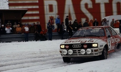 Marc Duez - Willy Lux
26º Boucles de Spa - Monopole 1983. Audi Quattro A1 (IN-ND 37). Clasificado 1º.
Autostal Duindistel

Del 4 al 6 de Febrero, Spa, Lieja, Belgica.
Superficie: asfalto.

El Rally tenia un total de 545.00 km cronometrados.
Desconocemos en cuantos tramos especiales se dividían.

Tomaron la salida 90 equipos, finalizaron 23.@
Palabras clave: Audi;Quattro;Grupo_B;Boucles_Spa;Belgica;1983;nieve