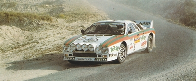Massimo (Miki) Biasion - Tiziano Siviero
31º Sol RACE Rallye 1983. Lancia Rally 037 (TO Y63863). Clasificado 1º.

Del 11 al 13 de Marzo, San Juan de Alicante, Alicante, España.
Superficie: asfalto.

El Rally tenía un total de 427.80 km cronometrados.

Tomaron la salida 68 equipos, finalizaron 24.@
Palabras clave: ;Rally;Race;Grupo_B;Lancia;1983;Spain;España