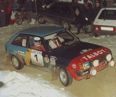 Antonio Zanini Sans - Victor Sabater
31º Rally Costa Brava 1983, Talbot Sunbeam Lotus (1-M-7616-P). Clasificado 2º.
Automobiles Talbot

Del 18 al 20 de Febrero, Lloret de Mar, Girona, Catalunya, España.
Superficie: asfalto - tierra.

El Rally tení­a un total de 1356.5 km de los que 519.10 km divididos en 44 tramos eran especiales.

Tomaron la salida 68 equipos, finalizaron 20.@
Palabras clave: Talbot;Sunbeam;Lotus;Costa_Brava;Grupo_B;1983;nieve