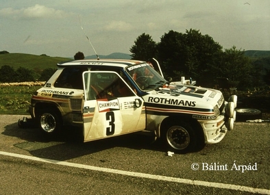 Attila Ferjáncz - János Tandari
14º Rally Albena - Zlatni Piassatzi - Sliven 1983. Renault 5 Turbo (AY-96-61). Clasificado 2º.

Del 7 al 9 de Mayo, Albena, Bulgaria.
Superficie: asfalto - tierra.

El Rally tenia un total de 504.00 km cronometrados.

Tomaron la salida 75, finalizaron 35.

© Bálint Árpád.
@
Palabras clave: Albena;Zlatni;RenaulT;Turbo;Grupo_B;1983;Bulgaria;Asistencias