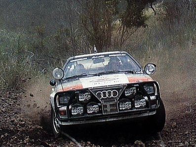 Hannu Mikkola - Arne Hertz
31º Marlboro Safari Rally 1983. Audi Quattro A1 (IN-YC 17). Clasificado 2º.

Del 30 de Marzo al 4 de Abril, Nairobi, Kenya, África.
Superficie: tierra.

El Rally tenia un total de 5035 km en los que 1620.95 km se encontraban 26 controles horarios.

Tomaron la salida 78 equipos, finalizaron 22.@
Palabras clave: ;Audi;Quattro;Grupo_B;Safari;1983