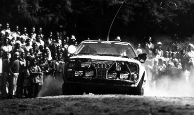 Hannu Mikkola - Arne Hertz
31º Marlboro Safari Rally 1983. Audi Quattro A1 (IN-YC 17). Clasificado 2º.
Audi Sport

Del 30 de Marzo al 4 de Abril, Nairobi, Kenya, África.
Superficie: tierra.

El Rally tenia un total de 5035 km en los que 1620.95 km se encontraban 26 controles horarios.

Tomaron la salida 78 equipos, finalizaron 22.@
Palabras clave: Audi;Quattro;Grupo_B;Safari;1983