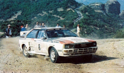 Stig Blomqvist - Björn Cederberg
30º Rothmans Acropolis Rally 1983. Audi Quattro A2 (IN-NN 17). Clasificado 3º.

Del 30 de Mayo al 2 de Junio, Atenas, Grecia.
Superficie: tierra.

El Rally tenia un total de 2264 km de los que 843.30 km divididos en 45 tramos eran especiales, (uno de ellos fue cancelado SS22 Tsouka de 6.57 km).

Tomaron la salida 120 equipos, finalizaron 36.

Foto en SS Meteora
@
Palabras clave: Stig_Blomqvist;Audi;Quattro;Grupo_B;Grecia;1983;Acropolis