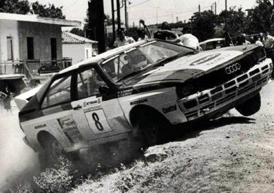Stig Blomqvist - Björn Cederberg
30º Rothmans Acropolis Rally 1983. Audi Quattro A2 (IN-NN 17). Clasificado 3º.

Del 30 de Mayo al 2 de Junio, Atenas, Grecia.
Superficie: tierra.

El Rally tenia un total de 2264 km de los que 843.30 km divididos en 45 tramos eran especiales, (uno de ellos fue cancelado SS22 Tsouka de 6.57 km).

Tomaron la salida 120 equipos, finalizaron 36.@
Palabras clave: Stig_Blomqvist;Audi;Quattro;Grupo_B;Grecia;1983;Acropolis