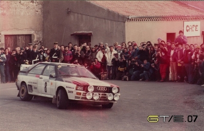 Stig Blomqvist - Bjorn Cederberg
51º Rallye Automobile de Monte-Carlo 1983. Audi Quattro A1 (IN-NV 84). Clasificado 3º.

Del 22 al 28 de Enero, Monte-Carlo.
Superficie: asfalto - nieve.

RMC clasificó a todos los equipos que terminaron el 