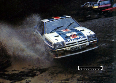 Jimmy McRae - Ian Grindrod
32º Lombard RAC Rally 1983. Opel Manta 400 (GG-CN 346). Clasificado 3º.

Del 19 al 22 de Noviembre, Bath, Inglaterra.
Superficie: tierra.

El Rally tenia un total de 2231 km de los que 835.33 km divididos en 59 tramos eran especiales, (2 de ellas fueron canceladas SS22 Wark de 38.14 Km y SS41).

Se inscribieron 139 equipos, tomaron la salida 127, finalizaron 61.@
Palabras clave: Jimmy_McRae;Opel;Manta;Gran_Bretaña;1983;Grupo_B