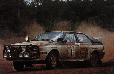 Michèle Mouton - Fabrizia Pons
31º Marlboro Safari Rally 1983. Audi Quattro A1 (IN-YC 19). Clasificada 3ª.

Del 30 de Marzo al 4 de Abril, Nairobi, Kenya, África.
Superficie: tierra.

El Rally tenia un total de 5035 km en los que 1620.95 km se encontraban 26 controles horarios.

Tomaron la salida 78 equipos, finalizaron 22.@
Palabras clave: Michele_Mouton;Audi;Quattro;Grupo_B;Safari;1983;Womens;Mujeres