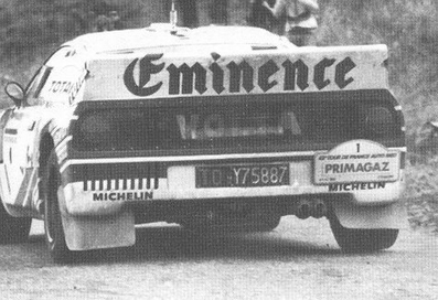 Bernard Darniche - Alain Mahé
42º Tour de France Automobile 1983. Lancia Rally 037 (TO-Y75887). Clasificado 3º.
Eminence Racing Team

Del 19 al 23 Septiembre, Paris, Nice, Francia.
Superficie: asfalto.

El Rally tenia un total de 2800.00 km de los que 630.00 km divididos en 3 etapas y 32 tramos eran especiales (uno de ellos fue cancelado SS27 Col du Noyer).

Tomaron la salida 84 equipos, finalizaron 37.@
Palabras clave: Lancia;Rally;Grupo_B;Tour_France_Automobile;1983