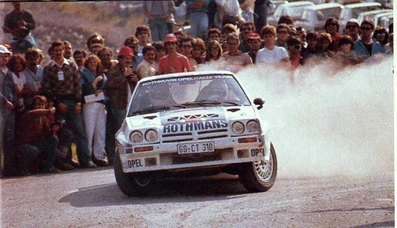 Henri Toivonen - Fred Gallagher
25º Rally Sanremo 1983. Opel Manta 400 (GG-CT 310). Clasificado 4º.

Del 2 al 7 de Octubre, Sanremo, Liguria, Imperia, Italia.
Superficie: Asfalto - Grava.

El Rally tenia un total de 2695.00 km de los que 775.89 km divididos en 58 tramos, eran especiales.

Tomaron la salida 97, finalizaron 36.@
Palabras clave: Henri_Toivonen;Opel;Manta;Grupo_B;Sanremo;1983