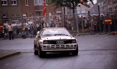 Marc Duez - Willy Lux
19º Ypres 24 Horas Rally 1983. Audi Quattro A1 (N-RD 400). Clasificado 4º.
Autostal Duindistel

Del 24 al 26 de Junio, Ypres, Bélgica.
Superficie: asfalto.

El Rally tenía 512.00 km cronometrados divididos en dos etapas y 53 tramos especiales.

Tomaron la salida 176 equipos, finalizaron 77.@
Palabras clave: Audi;Quattro;Grupo_B;Ypres;1983