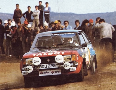 Antonio Zanini Sans - Victor Sabater
17º Rally de Portugal - Vinho do Porto 1983. Talbot Sunbeam Lotus (BDU 222Y). Clasificado 6º.
Automobiles Talbot

Del 2 al 5 de Marzo, Estoril, Lisboa, Portugal.
Supeficie: asfalto - tierra.

El Rally tenia un total de 2325 km de los que 674.50 km divididos en 43 tramos eran especiales (3 de ellos fueron cancelados SS12 Figueira de Foz de 9 Km, SS13 Prestimo de 12,50 Km, SS14 Vouga de 10 Km).

Tomaron la salida 86 equipos, finalizaron 31.@
Palabras clave: ;Talbot;Sunbeam;Lotus;Portugal;1983