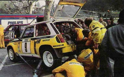 Asistencia del Equipo Renault Elf en el 51º Rallye Automobile de Monte-Carlo 1983
51º Rallye Automobile de Monte-Carlo 1983. Renault 5 Turbo 