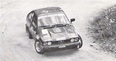 Federico Ormezzano - Claudio Berro
13º Rally 4 Regioni 1983. Alfa Romeo Alfetta GTV6 (MI 39682S). Clasificado 7º.
Tre Gazzelle

Del 12 al 14 de Mayo, Salice Terme, Lombardia, Italia.
Superficie: asfalto.

El Rally constaba de dos etapas y 26 tramos cronometrados.

Tomaron la salida 79 eqyuipos, finalizaron 35.@
Palabras clave: Alfa;Romeo;Rally_4Regioni;1983