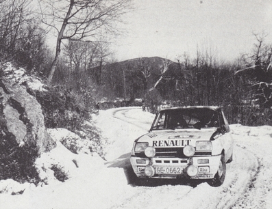 Josep Frigola - Carles Bou
31º Rally Costa Brava 1983. Renault 5 Alpine (GE-0662-L). Clasificado 7º.
Escudería Baix Empordá

Del 18 al 20 de Febrero, Lloret de Mar, Girona, Catalunya, España.
Superficie: asfalto - tierra.

El Rally tení­a un total de 1356.5 km de los que 519.10 km divididos en 44 tramos eran especiales.

Tomaron la salida 68 equipos, finalizaron 20.@
Palabras clave: Renault;Alpine;Costa_Brava;1983;nieve