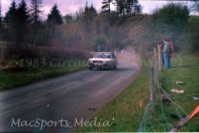 Keith Edwards - John King
44º Rothmans Circuit of Ireland Rally 1983. Talbot Lotus Sunbeam. Clasificado 8º.

Del 1 al 5 de Abril, Belfast, Irlanda del Norte.

El Rally tenia un total de 864.82 Km cronometrados divididos en 5 etapas y 54 tramos eran especiales (2 de ellos fueron cancelados SS34 Glen Ellen de 13.26 km y SS41 Ballybuck de 17.28km).

Tomaron la salida 105 equipos, finalizaron 34.@
Palabras clave: Talbot;Sunbeam;Lotus;Grupo_B;Circuit_Ireland;Irlanda;1983
