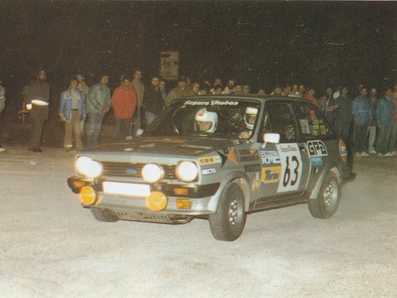 Fernando Serena - Tere Armadans
19º Rally Catalunya 1983. Ford Fiesta XR2i. Clasificado 25º.

Del 21 al 23 de Octubre, Catalunya, España.
Superficie: asfalto.

El Rally tenia un total de 356.90 km cronometrados, desconocemos en cuantos tramos especiales se dividian.

Tomaron la salida 97 equipos, finalizaron 54.
Palabras clave: Ford;Fiesta;Catalunya;1983