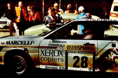 Jouko Saarinen - Pentti Tarkkala
33º 1000 Lakes Rally 1983. Audi Quattro. Clasificada 46º.

Del 26 al 28 de Agosto, Jyväskylä, Finlandia.
Superficie: tierra.

El Rally tenia un total de 1461.00 km de los que 472.63 km divididos en 50 tramos, eran especiales.

Se inscribieron 180 equipos, tomaron la salida 174, finalizaron 71.@
Palabras clave: Grupo_B;Audi;Quattro;Finlandia;1983