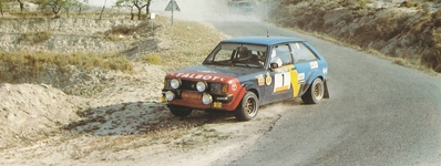 Antonio Zanini Sans - Victor Sabater
31º Sol RACE Rallye 1983. Talbot Sunbeam Lotus (1- M-7616-P). Abandonó por accidente en el SS42.
Automobiles Talbot

Del 11 al 13 de Marzo, San Juan de Alicante, Alicante, España.
Superficie: asfalto.

El Rally tenía un total de 427.80 km cronometrados.

Tomaron la salida 68 equipos, finalizaron 24.@
Palabras clave: ;Race;Talbot;Sunbeam;Lotus;Grupo_B;1983