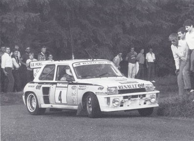 Jean Ragnotti - Pierre Thimonier
42º Tour de France Automobile 1983. Renault 5 Turbo Tour de Corse (6005XA91). Abandonó por avería mecánica en SS23 St-Barthelemy de Gua 2 de 38.50 km.
Renault Elf

Del 19 al 23 Septiembre, Paris, Nice, Francia.
Superficie: asfalto.

El Rally tenia un total de 2800.00 km de los que 630.00 km divididos en 3 etapas y 32 tramos eran especiales (uno de ellos fue cancelado SS27 Col du Noyer).

Tomaron la salida 84 equipos, finalizaron 37.@
Palabras clave: Renault;Turbo;Grupo_B;Tour_France_Automobile;1983
