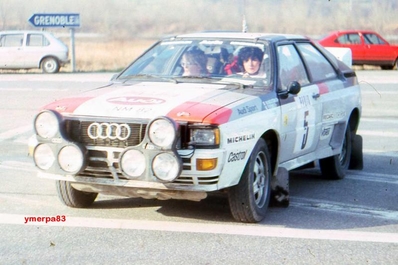 Michèle Mouton - Fabrizia Pons
51º Rallye Automobile de Monte-Carlo 1983. Audi Quattro A1 (IN-NM 82). Abandonó en SS11 Le Moulinon de 38.00 Km.

Del 22 al 28 de Enero, Monte-Carlo.
Superficie: asfalto - nieve.

RMC clasificó a todos los equipos que terminaron el 