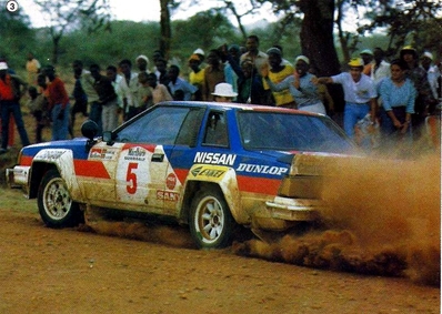 Mike Kirkland - Anton Levitan
31º Marlboro Safari Rally 1983. Nissan 240RS. Abandonò por motor en el CH25.

Del 30 de Marzo al 4 de Abril, Nairobi, Kenya, África.
Superficie: tierra.

El Rally tenia un total de 5035 km en los que 1620.95 km se encontraban 26 controles horarios.

Tomaron la salida 78 equipos, finalizaron 22.@
Palabras clave: ;Nissan;Safari;Grupo_B;1983