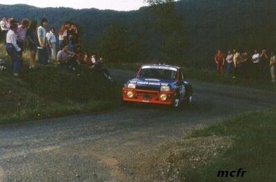 Bruno Saby - Françoise Sappey
42º Tour de France Automobile 1983. Renault 5 Turbo Tour de Corse (6711 WE 38). Abandonó por rotura de turbo en SS28 Font Belle de 21.50 km.
Philips Auto Radio

Del 19 al 23 Septiembre, Paris, Nice, Francia.
Superficie: asfalto.

El Rally tenia un total de 2800.00 km de los que 630.00 km divididos en 3 etapas y 32 tramos eran especiales (uno de ellos fue cancelado SS27 Col du Noyer).

Tomaron la salida 84 equipos, finalizaron 37.@
Palabras clave: Renault;Turbo;Grupo_B;Tour_France_Automobile;1983