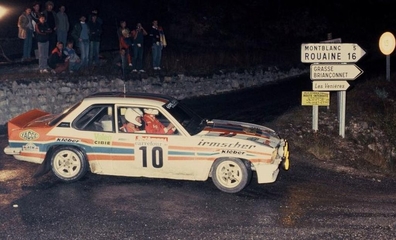Alain Errani - Robert Lockwood
18º Rallye International d'Antibes 1983. Opel Ascona 400. Abandonó, desconocemos el motivo.

Del 13 al 15 de Octubre, Antibes, Alpes Marítimos, Provenza-Alpes-Costa Azul, Francia.
Superficie: asfalto.

El Rallye tenia un total de 513.00 km cronometrados. Desconocemos en cuantos tramos especiales se dividian.

Tomaron la salida 153 equipos, finalizaron 69.@
Palabras clave: Opel;Ascona;Antibes;1983