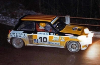 Jaume Pons - Josep Autet
31º Rally Costa Brava 1983. Renault 5 Turbo (1-B-6977-P). Abandonó por la suspensión del coche cuando iban en 4º puesto de la general 
Escudería Baix Empordá

Del 18 al 20 de Febrero, Lloret de Mar, Girona, Catalunya, España.
Superficie: asfalto - tierra.

El Rally tení­a un total de 1356.5 km de los que 519.10 km divididos en 44 tramos eran especiales.

Tomaron la salida 68 equipos, finalizaron 20.@
Palabras clave: Renault;Turbo;Grupo_B;Costa_Brava;1983