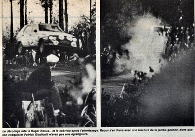 Roger Raous - Patrick Giudicelli
33º 1000 Lakes Rally 1983. Citröen Visa Chrono (9925 KP 13). Abandonó por el accidente de la imagen en SS11 Sahalahti de 4.44 Km.

Del 26 al 28 de Agosto, Jyväskylä, Finlandia.
Superficie: tierra.

El Rally tenia un total de 1461.00 km de los que 472.63 km divididos en 50 tramos eran especiales.

Se inscribieron 180 equipos, tomaron la salida 174, finalizaron 71.@
Palabras clave: Citroen;Visa;Chrono;1983;Finlandia;Grupo_B;Crash