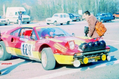 Dominique Gauthier - Michèle Gauthier
51º Rallye Automobile de Monte-Carlo 1983. Ferrari 308 GTB (4614 UU 38). Abandonó en SS5 Col des Garcinets de 22.70 km, desconocemos el motivo del abandono.

Del 22 al 28 de Enero, Monte-Carlo.
Superficie: asfalto - nieve.

RMC clasificó a todos los equipos que terminaron el "Parcours Commun" (después de SS21).
De los 150 equipos, solo los 100 mejores pudieron competir en el último tramo "Parcours Final".
Los equipos que no completaron todas las etapas recibieron tiempos de penalización, incluso para aquellos que no terminaron el último tramo.
86 equipos completaron todo el rally, dos fueron descalificados.

El Rally tenia un total de 4197 km de los que 709 km divididos en 31 tramos eran especiales, (2 de ellas fue canceladas SS6 Pont des Miolans de 22 Km y SS15 St Jeans en Royans de 38 Km).

Se inscribieron 263 equipos, tomaron la salida 250, finalizaron 149.
@
Palabras clave: Gauthier;Ferrari;GTB;Montecarlo;1983;Grupo_B