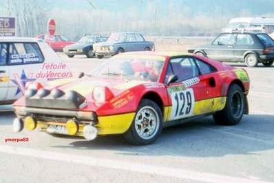 Dominique Gauthier - Michèle Gauthier
51º Rallye Automobile de Monte-Carlo 1983. Ferrari 308 GTB (4614 UU 38). Abandonó en SS5 Col des Garcinets de 22.70 km, desconocemos el motivo del abandono.

Del 22 al 28 de Enero, Monte-Carlo.
Superficie: asfalto - nieve.

RMC clasificó a todos los equipos que terminaron el "Parcours Commun" (después de SS21).
De los 150 equipos, solo los 100 mejores pudieron competir en el último tramo "Parcours Final".
Los equipos que no completaron todas las etapas recibieron tiempos de penalización, incluso para aquellos que no terminaron el último tramo.
86 equipos completaron todo el rally, dos fueron descalificados.

El Rally tenia un total de 4197 km de los que 709 km divididos en 31 tramos eran especiales, (2 de ellas fue canceladas SS6 Pont des Miolans de 22 Km y SS15 St Jeans en Royans de 38 Km).

Se inscribieron 263 equipos, tomaron la salida 250, finalizaron 149.
@
Palabras clave: Gauthier;Ferrari;GTB;Montecarlo;1983;Grupo_B