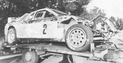 Fabrizio Tabaton - Luciano Tedeschini
67º Targa Florio Rally 1983. Lancia Rally 037 (Equipo Grifone Wurth). Abandonó por accidente.

Del 3 de Marzo al 5 de Marzo, Palermo, Cefalù.
Superficie: Asfalto.

La prueba constaba de 2 etapas y 32 tramos especiales.
Desconocemos los kilómetros tanto totales como cronometrados.

Tomaron la salida 69 equipos, finalizaron 34.@
Palabras clave: Lancia;Grupo_B;Targa_Florio;1983;crash