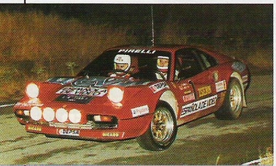 Antonio Zanini - Josep Autet
16º Rally Osona 1984. Ferrari 308 GTB (0-B-7643-T). Clasificado 1º.

Del 11 al 12 de Agosto, Vic, Catalunya, España.
Superficie: asfalto.

Desconocemos los kilómetros tanto totales como cronometrados de los que constaba la prueba.

Tomaron la salida un mínimo de 17 equipos, finalizaron un mínimo de 10.@
Palabras clave: Ferrari;GTB;Grupo_B;Osona;1984