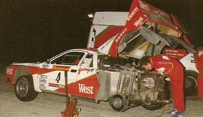 Asistencia del Equipo West Rally Team en el 32º Rally RACE - Costa Blanca 1984
En el Lancia Rally 037 (TO W67782) de Carlo Capone - Sergio Cresto, clasificados 1º.

Del 17 al 19 de Marzo, Alicante, España.
Superficie: asfalto.

El Rally tenía un total de 398.61 km cronometrados.

Tomaron la salida 98 equipos, finalizaron 48.@
Palabras clave: Carlo_Capone;Lancia;Rally;Grupo_B;Race;Costa_Blanca;1984;Asistencias