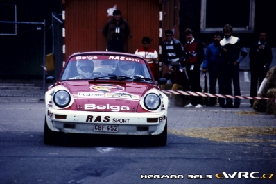 Robert Droogmans - Ronny Joosten 
15º Criterium Lucien Bianchi 1984. Porsche 911 SC RS (CBF-452). Clasificado 1º.

Del 31 de Agosto al 2 de Septiembre, Beaumont-Charleroi, Bélgica.
Superficie: asfalto - tierra.

El Rallye tenía un total de 479.00 km cronometrados. 

Se inscribieron 165 equipos, finalizaron 72.@
Palabras clave: Porsche;Grupo_B;Criterium_Lucien_Bianchi;1984