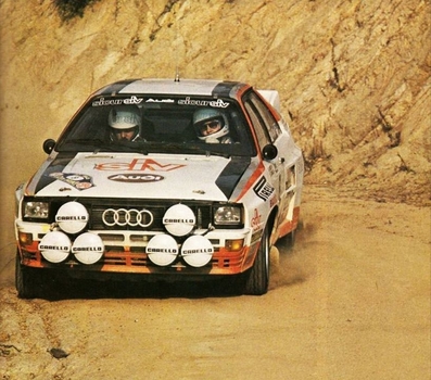 Michele Cinotto - Emilio Radaelli
32º Rally Costa Brava 1984. Audi Quattro A2. Clasificado 1º.
Audi Sport Team Italia

Del 17 al 19 de Febrero, Lloret de Mar.
Superficie: grava / asfalto.

El Rally tení­a un total de 1366.41 km, de los que 527.15 km divididos en 46 tramos eran especiales.

Tomaron la salida 60 equipos, finalizaron 25.@
Palabras clave: ;Audi;quattro;Grupo_B;Costa_Brava;1984
