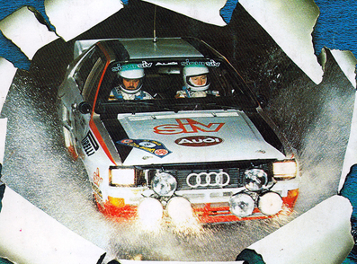 Michele Cinotto - Emilio Radaelli
32º Rally Costa Brava 1984. Audi Quattro A2. Clasificado 1º.
Audi Sport Team Italia

Del 17 al 19 de Febrero, Lloret de Mar.
Superficie: grava / asfalto.

El Rally tení­a un total de 1366.41 km, de los que 527.15 km divididos en 46 tramos eran especiales.

Tomaron la salida 60 equipos, finalizaron 25.@
Palabras clave: ;Audi;quattro;Grupo_B;Costa_Brava;1984